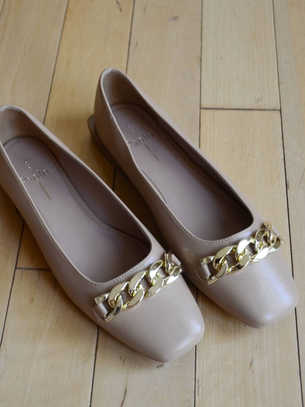 Linea Paolo Natalie Flats, Square Toe Loafer Size 7M Tan